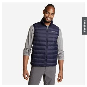 NWOT Men's Eddie Bauer CirrusLite Down Vest, navy size Large